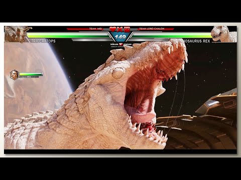 Triceratops vs T-Rex with Healthbars