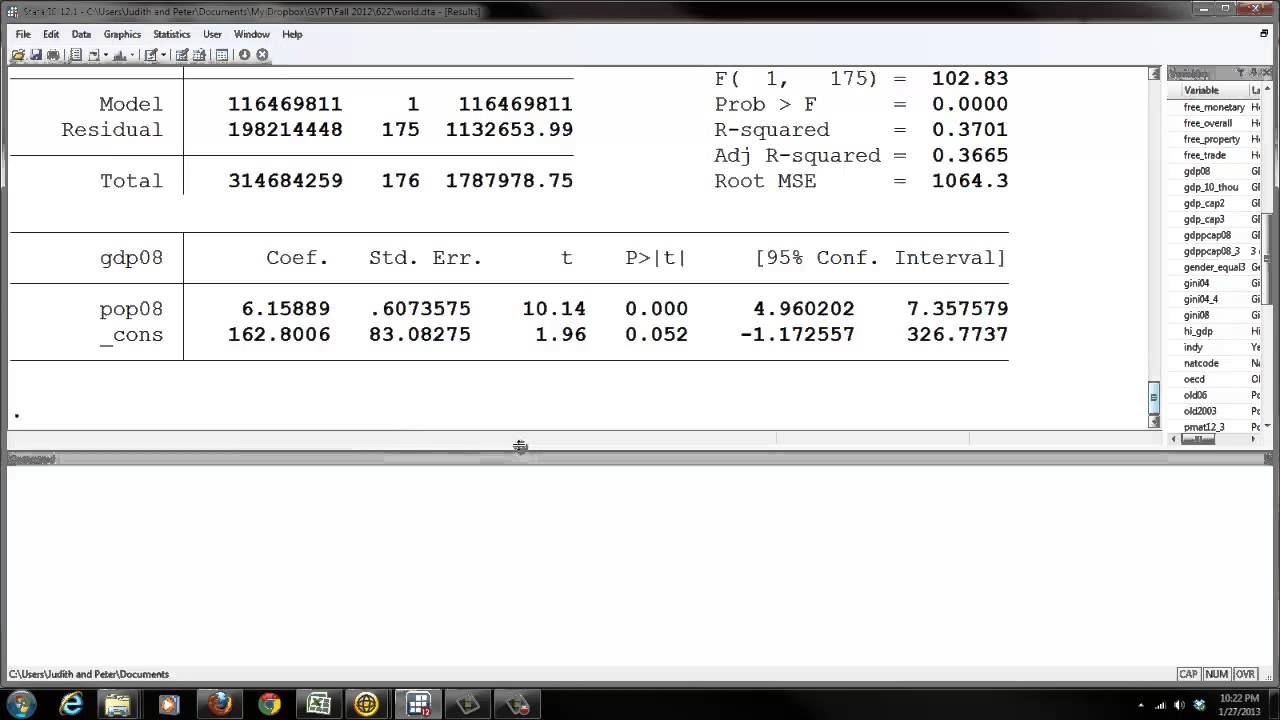 Stata: Bivariate Regression
