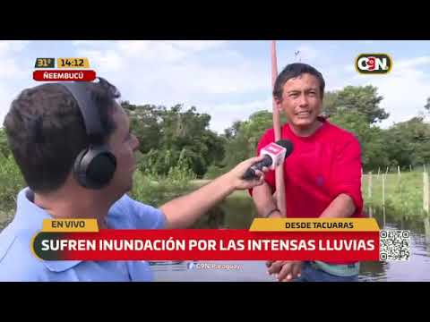 Pobladores de Tacuaras sufren inundaciones por las intensas lluvias