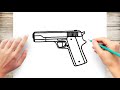 How to Draw Gun Easy #Gun #weapons