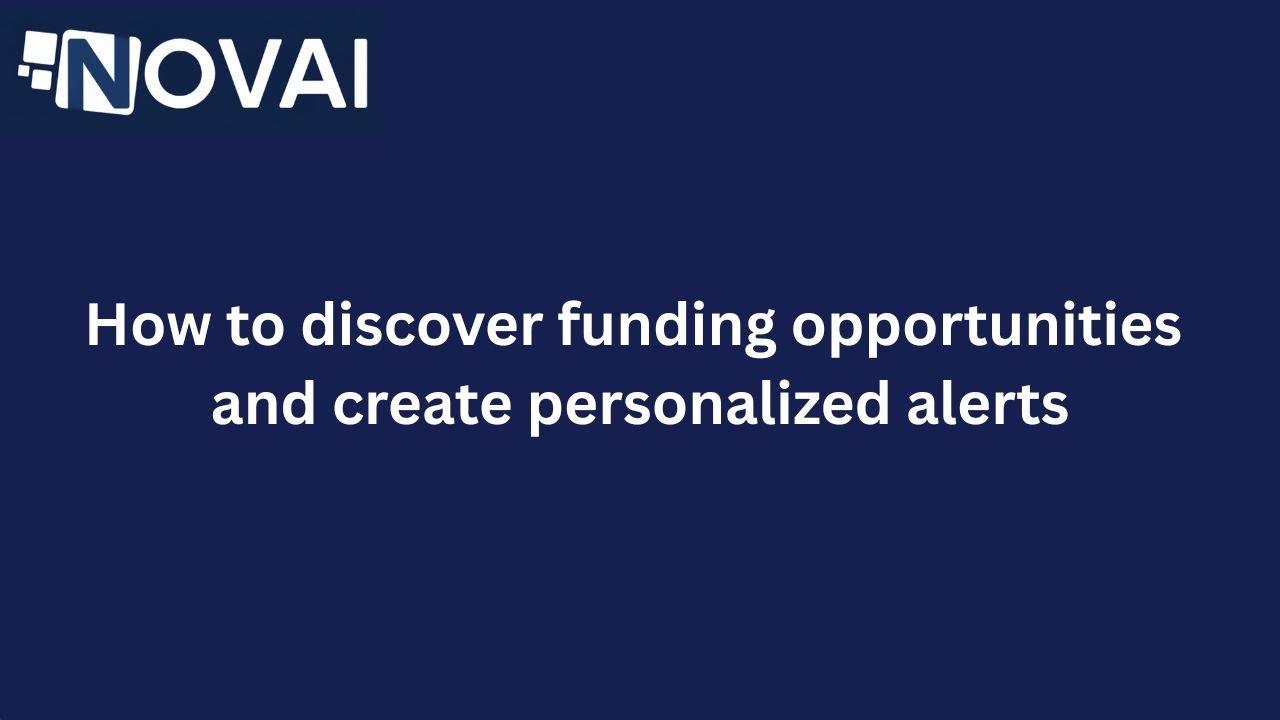 Funding opportunities demo video