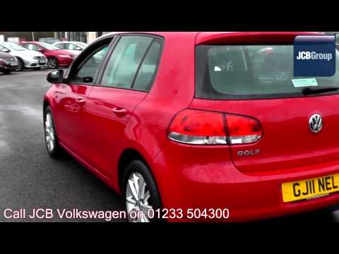 2011 Volkswagen GOLF 1.6 TDI Match Tornado Red GX11LXV for sale at JCB VW Ashford