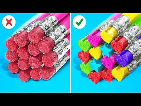 टिकटोक के कमाल के स्कूल हैक्स || बैक टू स्कूल! 123 GO! के कूल क्राफ्ट्स और स्कूल DIYs आईडियाज़