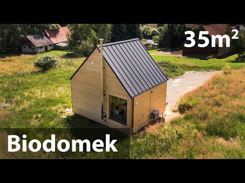 Biodomek 35m2 -  ekologiczny, całoroczny dom modułowy na zgłoszenie z antresolą, tani w utrzymaniu