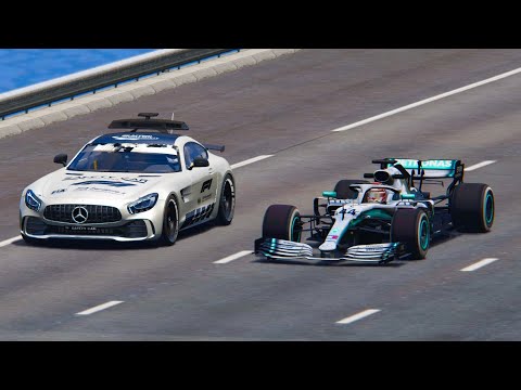 Mercedes F1 2019 vs Safery Car F1 2019   Drag Race