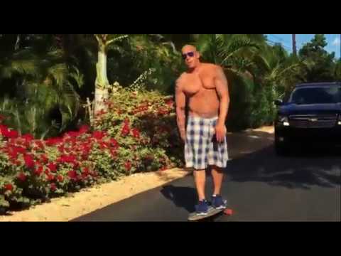Vin Diesel showing hes skill on skateboard