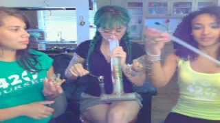 3 Ganja Girls smoking from a Bong, an Elephant and SHerlock