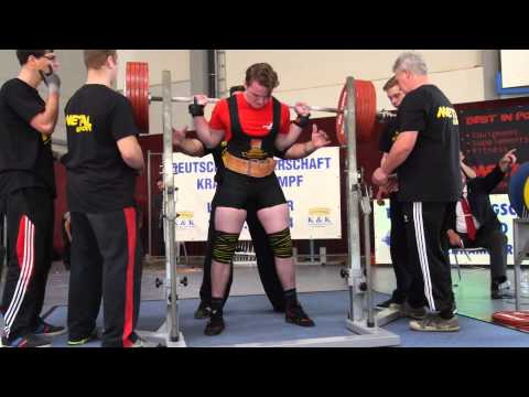 Tim Leitow (FSV Sarstedt) Kniebeugen 3.V.: 285 kg - 2014 DM KDK Junioren
