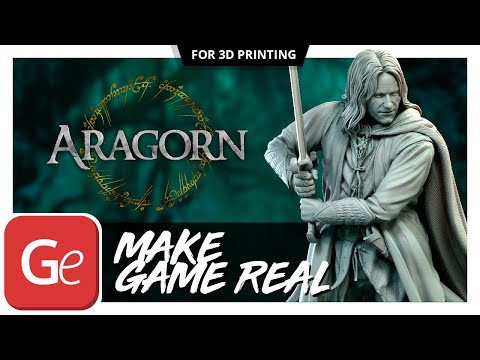 Aragorn 3D Printing Figurine | Make Game Real