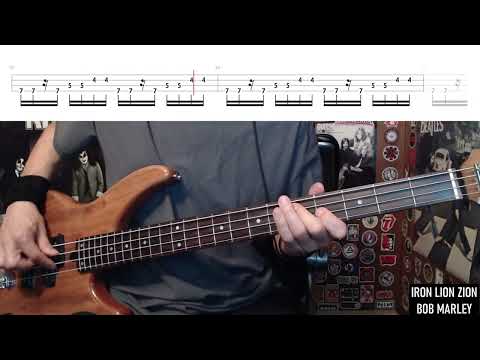 Iron Lion Zion by Bob Marley - Bass Cover with Tabs Play-Along
