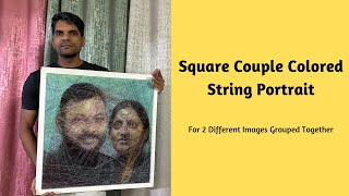 Couple Colored Square String Portrait | Thread Portrait Basics | Couple Thread Portrait
