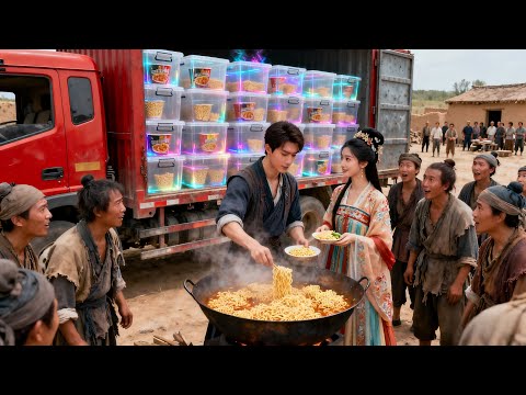 He with truckload of food travels to ancient , save people and earn the Princess' s worship.