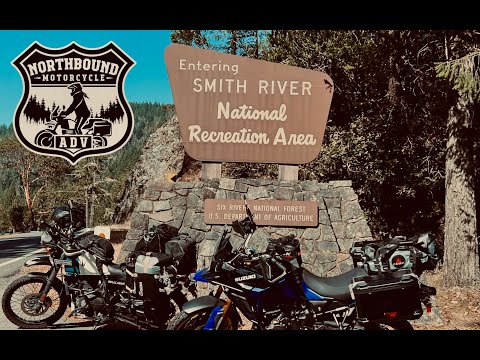 Motorcycle camping in the Smith River National Recreation Area with a friend