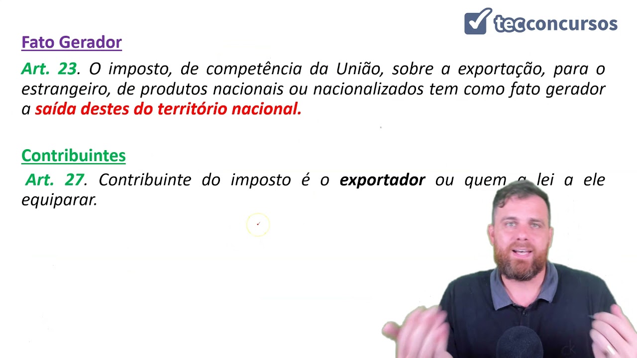 09.01.05. Aula do Imposto de Exportação (Direito Tributário)
