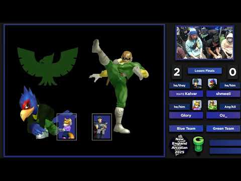 NE Melee Arcadian 2025 - Kalvar/Glory (Blue) vs. shmeeli/oz (Green) - SSBM Doubles LF