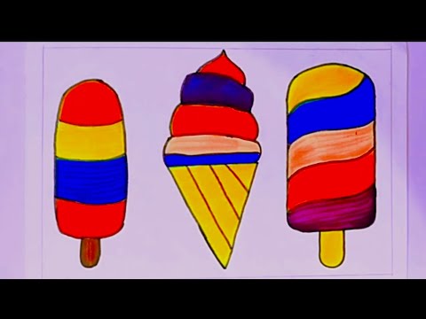 how to draw easy ice cream ! easy drawing step by step for kids learn to draw ice cream