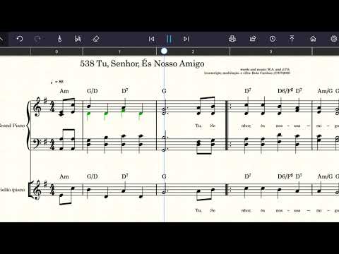 538 Tu,Senhor, És Nosso Amigo - Harpa Cristã - meio tom abaixo ( partitura cifra  download pdf )