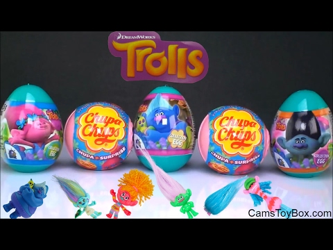 Dreamworks Trolls Surprise Plastic Easter Eggs Chupa Chups Lollipops Toy Surprise Kids Fun Toys