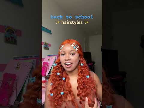 Y2K Butterfly Clips Curly Hairstyle | Back To School...