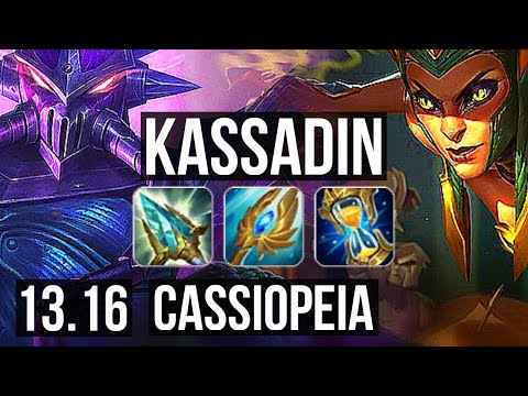KASSADIN vs CASSIOPEIA (MID) | Rank 2 Kassadin, Rank 4, 13/2/7, Legendary | TR Challenger | 13.16