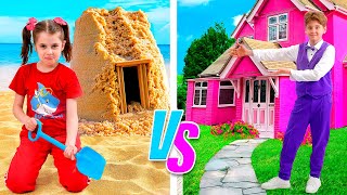 Eva and Friends build and decorate Houses 