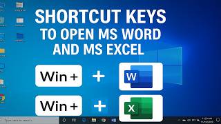 Download the video "Shortcut keys to Open Word and Excel in Any Window | Open MS Word and MS Excel using Shortcut keys"