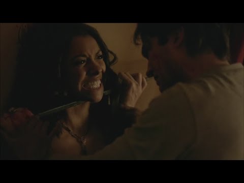 The Vampire Diaries 7x10 Damon brutally attacks Bonnie, Caroline, Stefan and Matt