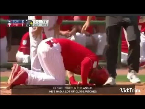 Bryce Harper gets DRILLED in ankle in Spring Training game