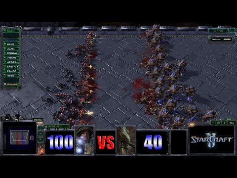 StarCraft 2: Unit Tester - 100 Marines VS 40 Hydralisks!!