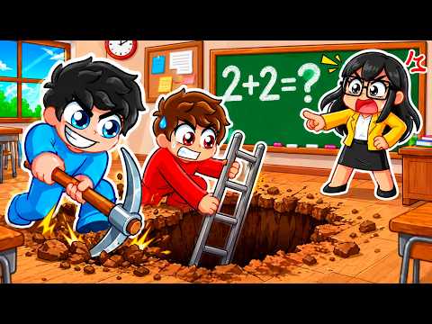 Escapamos de la ESCUELA Cavando un TÚNEL en Roblox!