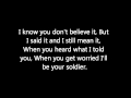 Soldier - Gavin Degraw (Lyrics)
