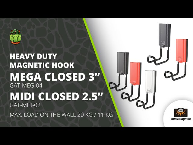 Video teaser per Gator Magnetics Mega Hook 4" & Midi Hook 2.5" | Strong Magnetic Heavy-Duty Hooks (Closed)