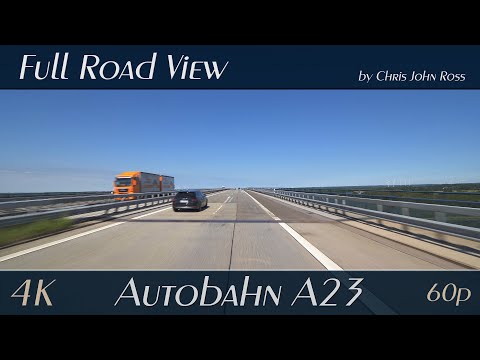 Autobahn (A23): RP Nord-Ost-See-Kanal - Schafstedt - Albersdorf - RP Dithmarscher Geest - 4K UHD
