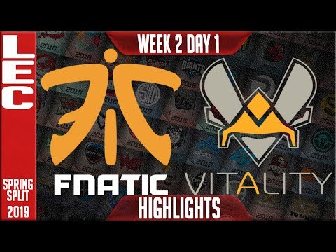 FNC vs VIT Highlights | LEC Spring 2019 Week 2 Day 1 | Fnatic vs Vitality