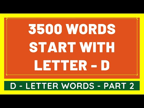 3500 Words That Start With D #2 | List of 3500 Words Beginning With D Letter [VIDEO]