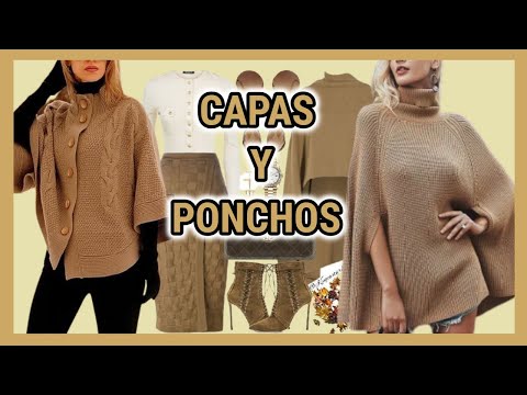 CAPAS Y PONCHO EN TENDENCIA DE MODA OTOÑO INVIERNO 2021 2022 /COMBINACONES DE ROPA DE MODA OTOÑO