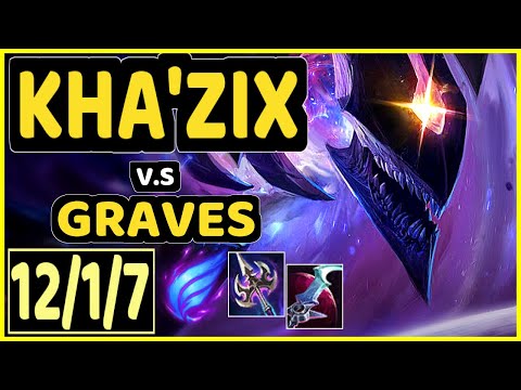 ALBETRAYBER (KHA'ZIX) vs GRAVES - 12/1/7 KDA JUNGLE GAMEPLAY - EUW Ranked GRANDMASTER