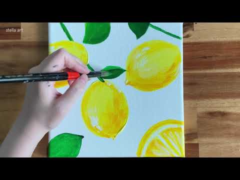 Easy Acrylic painting | Lemon painting | Tutorial | challenge