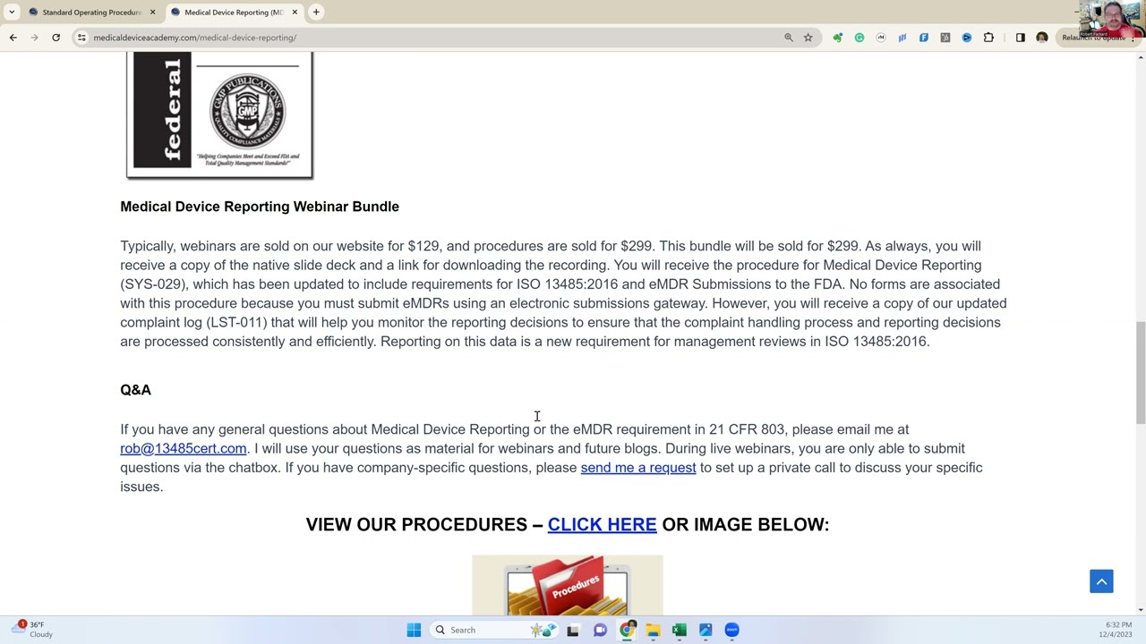 Medical Device Reporting Procedure (SYS-029) v0.2