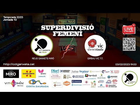 SUPERDIVISIÓ FEMENÍ - REUS GANXETS MIRÓ vs GIRBAU VIC T.T.
