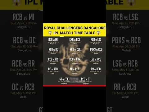 RCB IPL MATCH TIME TABLE 😱😱 #cricket #shorts
