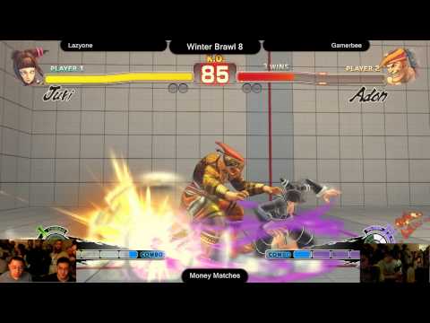 SSF4AE @ Winter Brawl 8 Salty Suite - Lazyone (Juri) vs AVM Gamerbee (Adon)