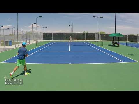 Tennis with Bobbi. USTA NTRP 3.5 rated male with 4.5 female.