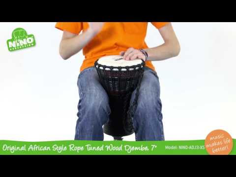 Original African Style Rope Tuned Wood Djembe 7" - NINO-ADJ3-XS
