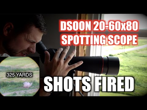 Dsoon 20-60x80 Spotting Scope In Action (300 WIN MAG VS. Groundhog)