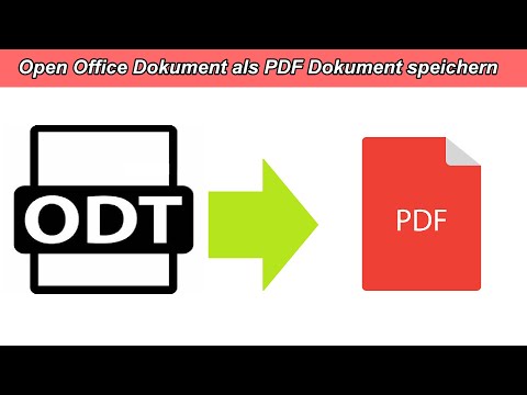Open Office Dokument in PDF Datei speichern Anleitung – ODT Datei als PDF Datei umwandeln