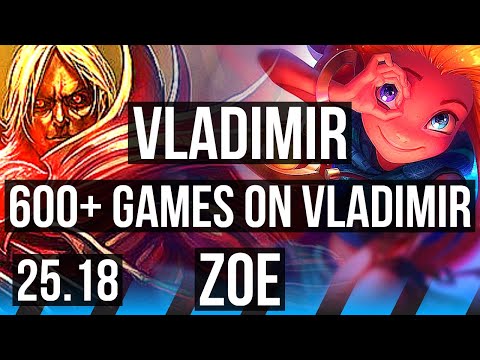 VLADIMIR vs ZOE (MID) | 58k DMG, 600+ games, 14/5/11 | EUW Master | 25.18