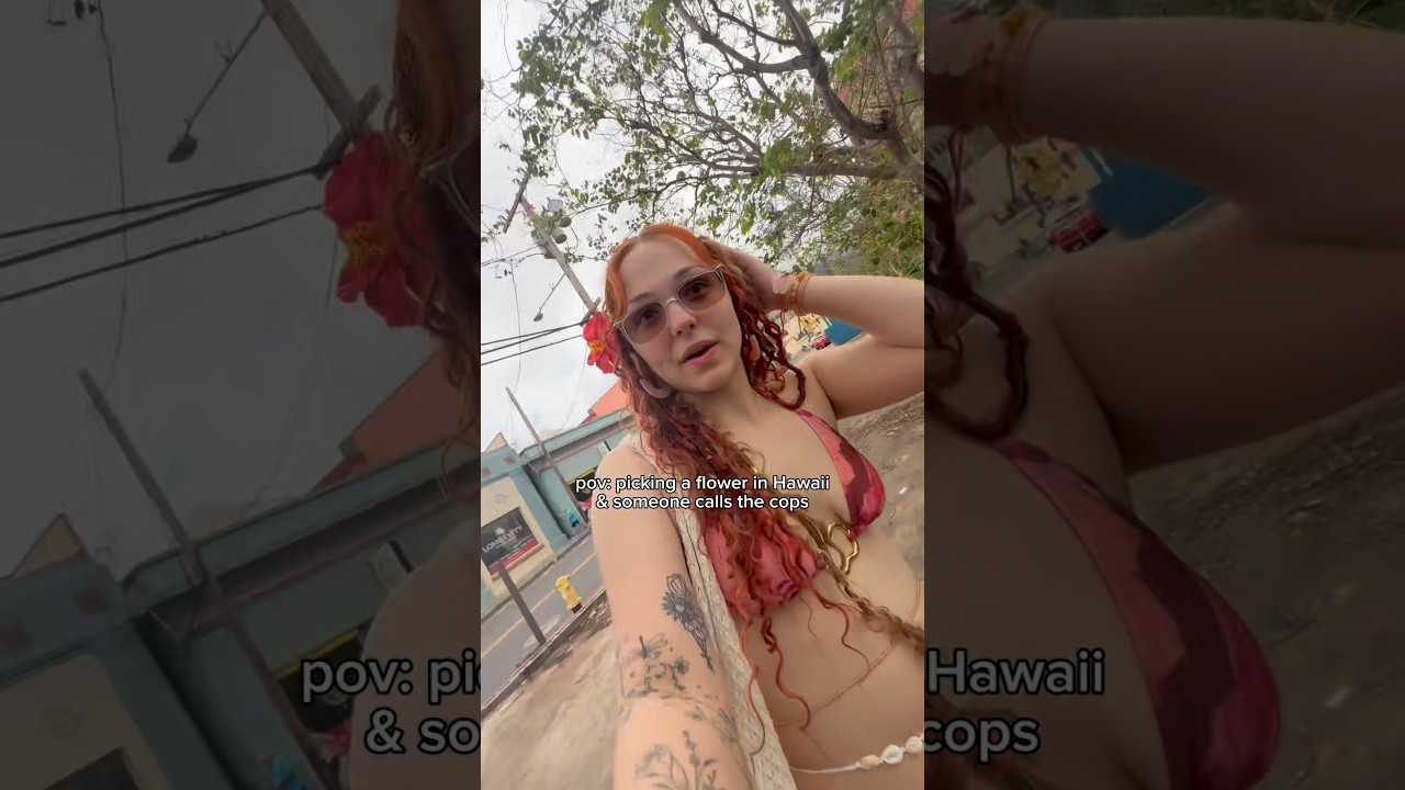 pov: picking a flower in Hawaii and someone calls the cops 😩 #hibiscus #maui #flowers #hawaii