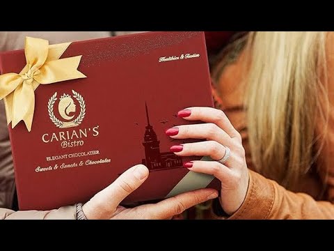 CARIANS Chocolatier Holiday Chocolate Gift Box, Christmas,Luxury Premium Dark, Milk, White Chocolate
