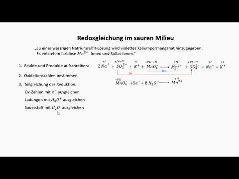 Redoxgleichungen Teil 2: Reaktionen im sauren Milieu